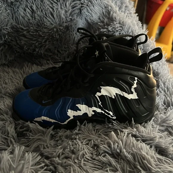 Black and Blue Sneakers with White Accents